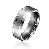 Will Queen 8mm Matte Beveled Tungsten Carbide Rings Comfort Fit Tungsten Wedding Bands Anniversary Ring