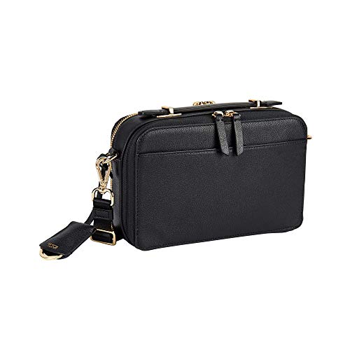 TUMI Voyageur Aberdeen Leather Crossbody Cross Body Bag Black