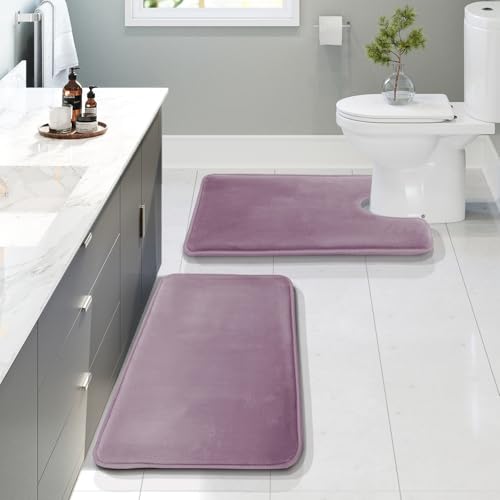 Clara Clark Bathroom Rugs, Velvet Memory Foam Bath Mat, Non-Slip Bath Rugs, Mac…