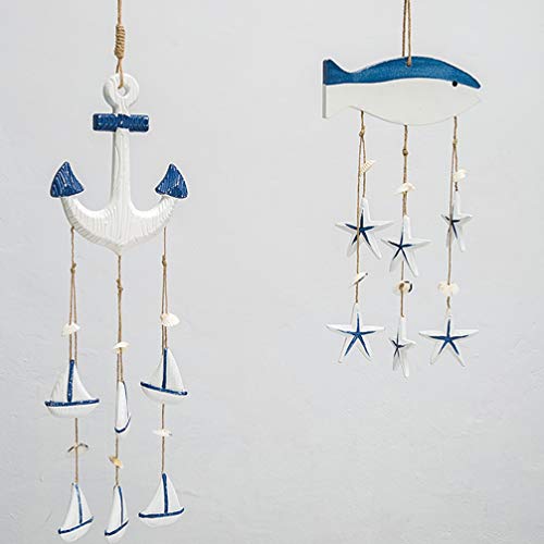 NUOBESTY Nautische Ornamenten Houten Wind Klokken Decoratieve Windgong Nautische Wand Decor Voor de Kinderkamer… - Image 5
