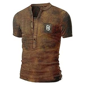 JFX V-hals T-shirt heren polyester losse korte mouwen zomer retro fitness top strand