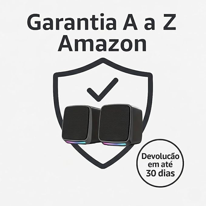Caixa de Som PC Gamer 10W RMS Estéreo Som Potente com Iluminação LED RGB - para Smartphone, Notebook e Computador - Conexão USB/P2 com Controle de Volume Plug and Play