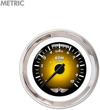 Tachometer Gauge with emblem - Pulsar Amber, Black Modern Needles, Chrome Trim mg tc formula scta rv 426 7.3 1932 ratrod chopper socal parts line out go kart quick change racing automotive cal