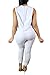 Women's 1PC Trendy Jumpsuit Sleeveless Broken Hole Waisted Club Long Romper Outfit, Large,  White