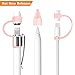 Bepack Case for Apple Pencil Case Cap Holder Apple Pencil Accessories Soft Silicone Elastic Stylus Pen Holder with Hook/Nib Cover/Cable Adapter Tether for iPad Pro Pencil(4-Pieces)