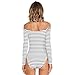 Cheapcotton Women's Black Stripe Shoulderless Leotard (S)