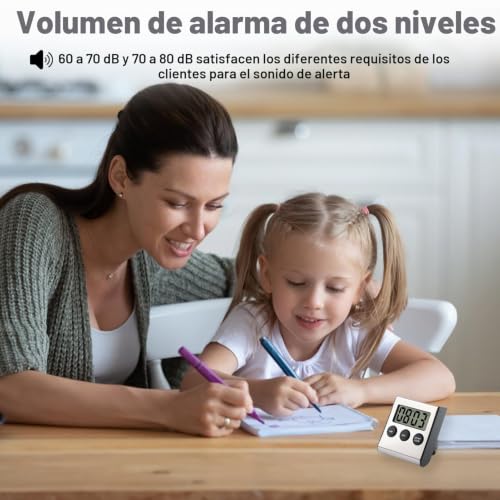 Kitchen Timer, Digital Kitchen Timer Clock Magnetic Mini Stopwatch Timer Kitchen Countdown 99 Minutes 59 Seconds Steel for Baking, Study Training