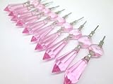 Sun Cling Chandelier Icicle Crystal 38mm, Pack of 20 (Pink)