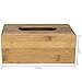 Decorative Beige Bamboo Facial Tissue Cover/Refillable Wooden Kitchen Napkin Holder & Dispenser