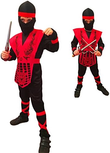 Shogun Ninja, Red Dragon Kids Costume (Size 8-10 years)