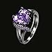 Eternity Love Wedding Bands Women's 18K Black Gold Plated Heart Rings Princess Cut CZ Crystal Engagement Rings Best Promise Rings Anniversary Wedding Rings for Lady Girl, Purple , 6