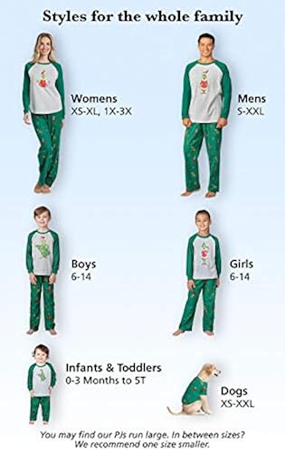 PajamaGram Fun Holiday Grinch Pajamas Family PJs, Gray, Women's