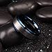 King Will Duo 8mm 10mm Black Brushed Blue Tungsten Carbide Wedding Band Ring Polish Finished Comfort Fit