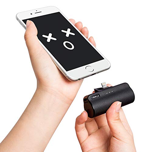 iWALK Portable Battery Charger with Built in Cable, 3300mAh Ultra Compact Mini Power Bank Compatible with iPhone Xs XR X 8 Plus 7 6 Pus,Black (No Lighting Cables) - Thumbnail 2