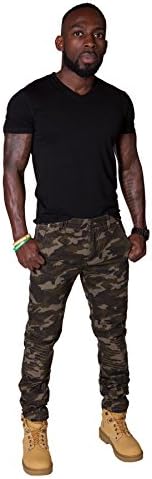 Men's Skinny Fit Pants - Forest Camouflage Mens Combat Pants Army Trouser