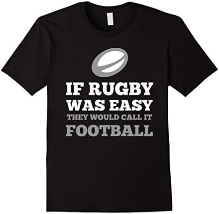 Men's If Rugby was Easy Football T-Shirt Small Black
