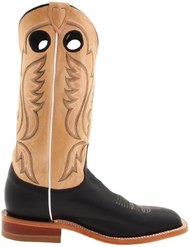Justin Boots Men's U.S.A. Bent Rail Collection 13" Boot Wide Square Double Stitch Toe Leather Outsole,Black Burnished Calf/Toast Tumbleweed,14 D US