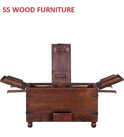 SS WOOD Furniture Altavista Brewbox Solid Wood Bar Cabinet (Teak Finish)