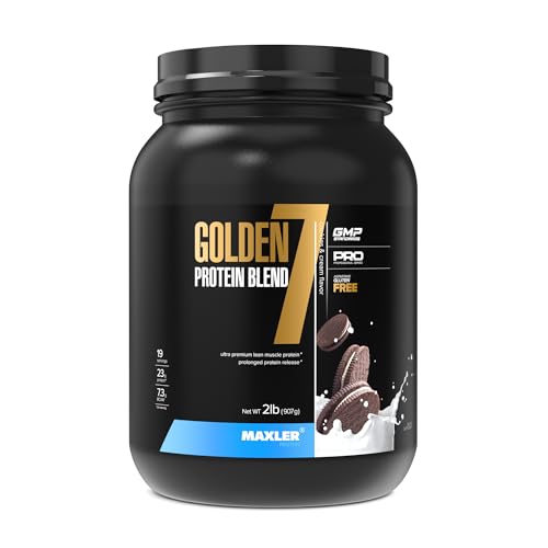 Maxler Golden 7 Protein Blend - Protein Powder for Muscle Gain & Recovery - Cookies and Cream Protein Powder 2 lb