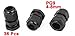 uxcell 36 Pcs Black PG9 Plastic Connector Gland for 4mm-8mm Cable