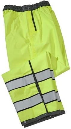 Gerber Outerwear Pro Dry Reversible Rain Pant - Ansi 107 Class E, Black - Lime, XLR 70D3/L XLR