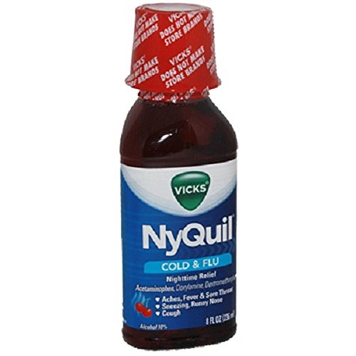 Vicks, Nyquil Cold & Flu Liquid Cherry, Count 1 Cough Syrup/ Cold Liquid / Grab Varieties