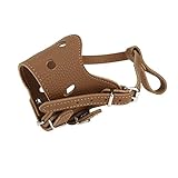 PyLios(TM) S/M/L Leather Dog Muzzle Anti Bark Bite