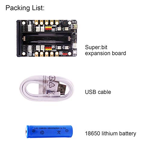 Yahboom Micro:bit Expansion Board BBC Multifunctional Development Driver Board Robot Accessories Compatible Building Blocks/Motors/Servo, Microbit Sensor GPIO(Without Micro:bit) (Super:bit)