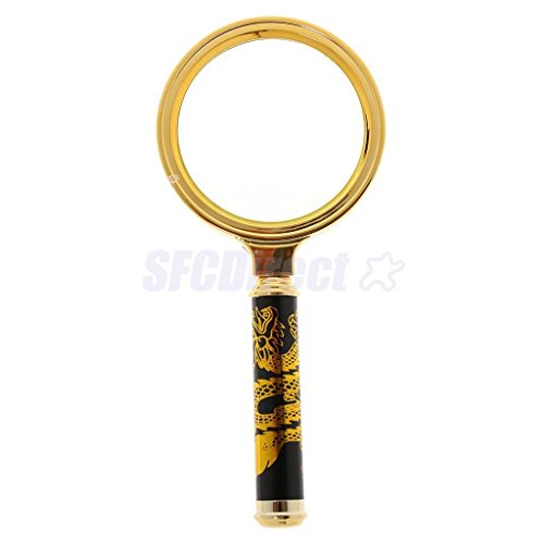 Retro 70mm Handheld 7X Magnifier Magnifying Glass Loupe Reading Jewelry Gold