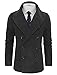 TAM Ware Men's Stylish Large Lapel Double Breasted Pea Coat