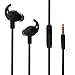 Sport Ear phones In-ear Earbuds with Mic Microphone Gym Running Headphones Noise Cancelling Earbuds for iPhone Sony LG Samsung with Carry Case Black