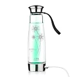 Anself - 500ml Botella de Agua Enriquecida de Hidrógeno Anti-Envejecimiento (Cristal,Luz Colorida,Portátil,USB Puerto) - Para Uso en Casa Oficina Viaje de Negocios Vacaciones