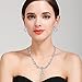 BriLove Women's Fashion Wedding Bride Crystal Infinity Figure 8 Teardrop Y-Necklace Tennis Bracelet Dangle Earrings Set Clear Silver-Tone April Birthstone