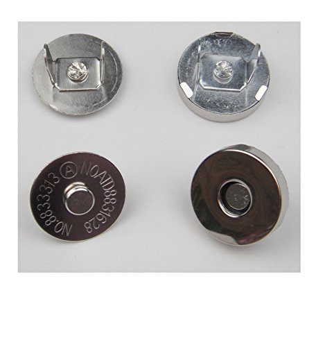 ALL in ONE 10 Sets Magnetic Button Clasp Snaps for Sewing Craft Bag Clothing Scrapbooking No Tools Required (18mm, Silver)