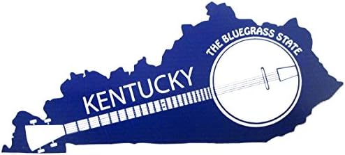 U.S. Custom Ink Kentucky The Bluegrass State Banjo Sticker Royal Blue