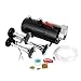 Happybuy 3-Trumpet Train Air Horn Kit 150 PSI Air System With 12V Air Compressor 150DB Super Loud Train Horns Kit for Truck Car Boat