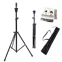 Lihui Wig Stand Tripod Adjustable Tripod Stand Tripod For Mannequin Head Tripod Stand Holder For Hairdressing (Black)