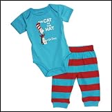 Dr Seuss Baby Shower Ideas Dr. Seuss Short Sleeve Bodysuit and Pants - Blue Cat