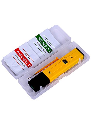 0.1pH High Accuracy pH Meter/pH Pen Tester with ATC LCD 0-14 pH Measurement Range for Household Drinking Water, Hydroponics,Aquariums,with PH Buffer Powder #81320