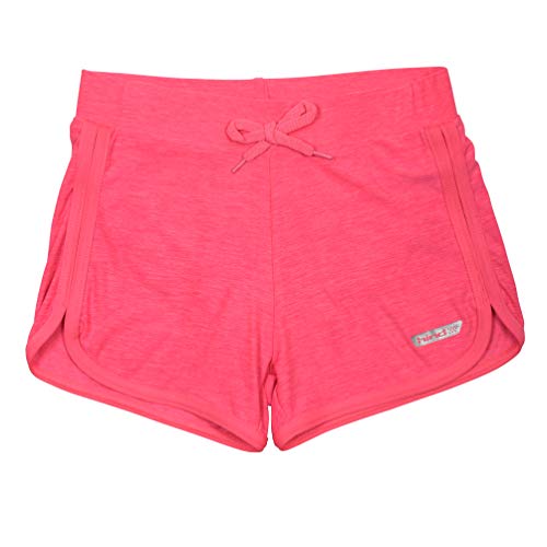 Hind Girls 4-Pack Athletic and Running Activewear Shorts, Black/N.pink/Pink/Charcoal, Large (6X)
