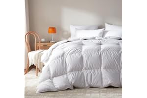 WENERSI Goose Feather Down Comforter King Size,100% Organic Cotton Duvet Insert,All-Season Luxury Duvet Insert with Baffle Box Design, 750+Fill Power Hotel Collection Bedding Comforter