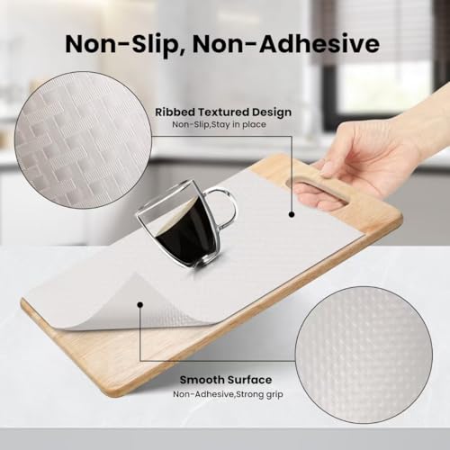 Shelf Liners for Kitchen Cabinets Non-Slip Drawer Liner 18 Inches x 20 FT Non Adhesive Cabinet Liner Waterproof & Oil-Proof EVA Material Refrigerator Liner for Shelves