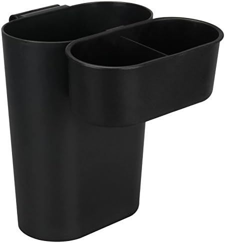 GSlife Wastepaper Basket Holder Organizer Trash Can Mini Portable Plastic Black with a Lid