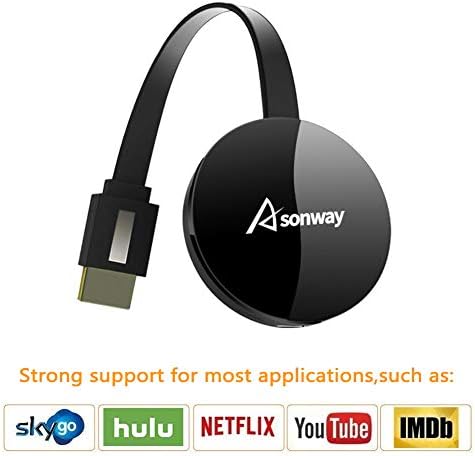 Wireless Display Dongle - WiFi Portable Display Adapter TV Projector, HDMI 1080P Digital TV Receiver, Support Airplay DLNA Miracast, Compatible with iOS/Android Smartphones/Windows/Mac/Laptop (Black)
