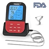 Meat Thermometer, TURATA Remote Digital Wireless Food Thermometer with Dual Probe for Kitchen Smoker BBQ Grill Thermometer