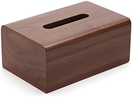 ZfgG Walnut Wood Tissue Box Rectangle Home Tissue Holder Box Simple Home Decoration,Retro Color,19.5×12.8×8.5cm