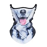 JIUSY 3D Animal Neck Gaiter Warmer Windproof Face Mask for Ski Halloween Party