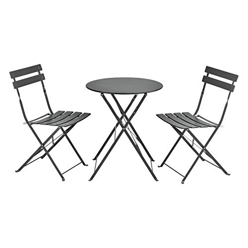 ADHW Tisch 2 Stühle Sitzgruppe Balkonset Gartengarnitur