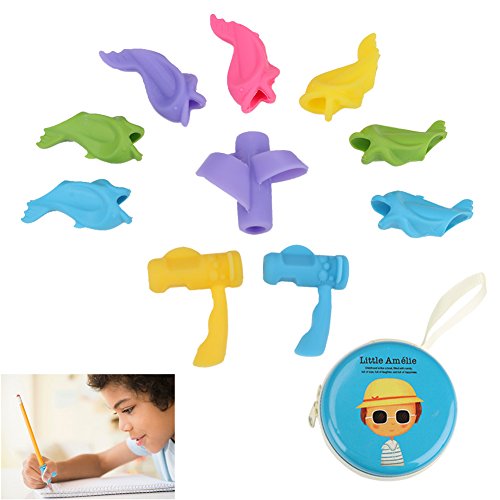 image for Eletorot Pencil Grips, Silicone Pencil Holder, Handle writing aid, wri