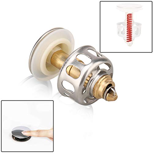 Sink Drain Strainer, Wash Basin Bounce Drain Filter, LACE INN Pop Up Drain Hair Catcher with Basket Bathroom Sink Stopper Replacement for 1.38” Diameter, 1 PC